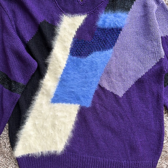 Vintage Lara Ferrante Purple Knit Sweater - Picture 2 of 6
